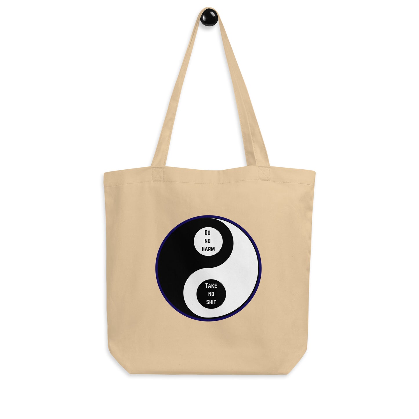 funny ying and yang natural tote bag