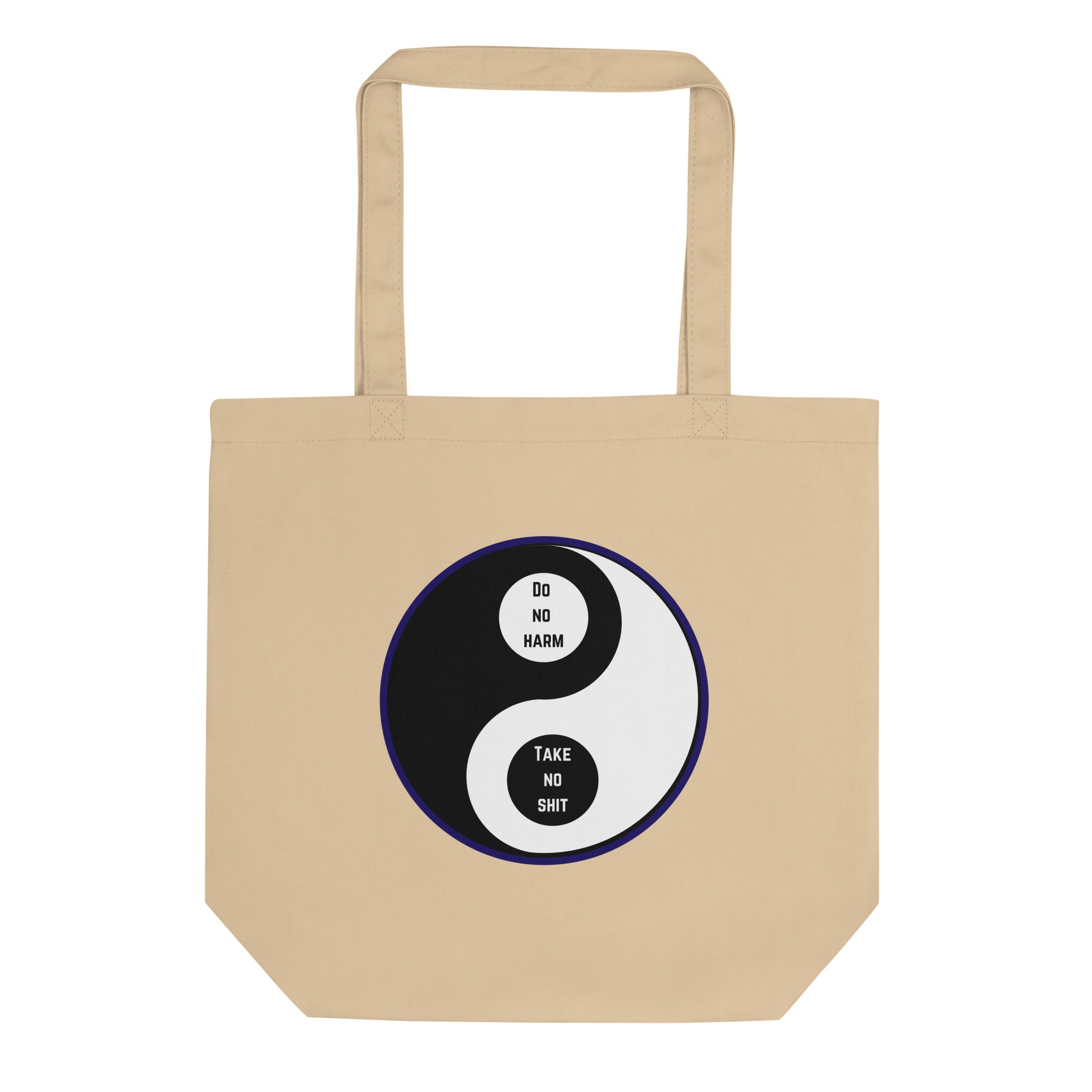 funny ying and yang natural tote bag 