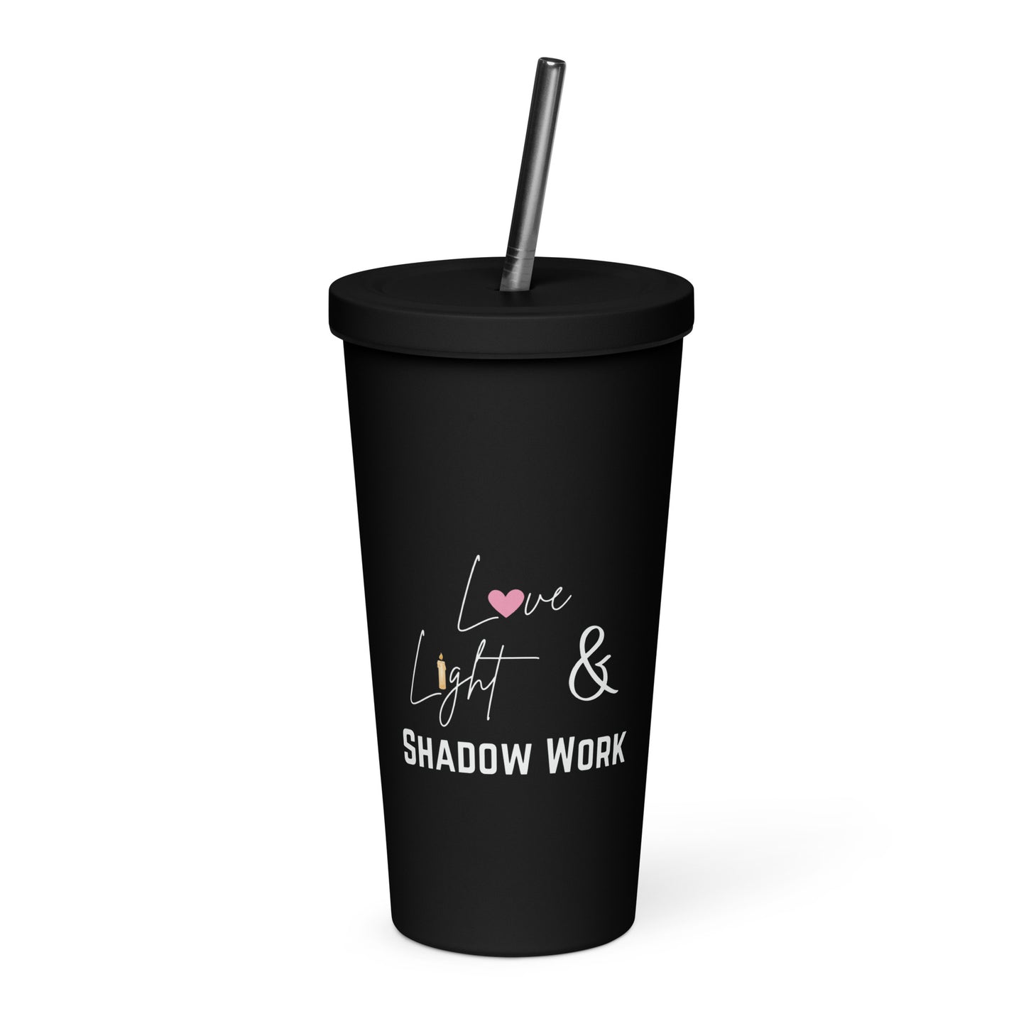 love light shadow work meditation tumbler - black