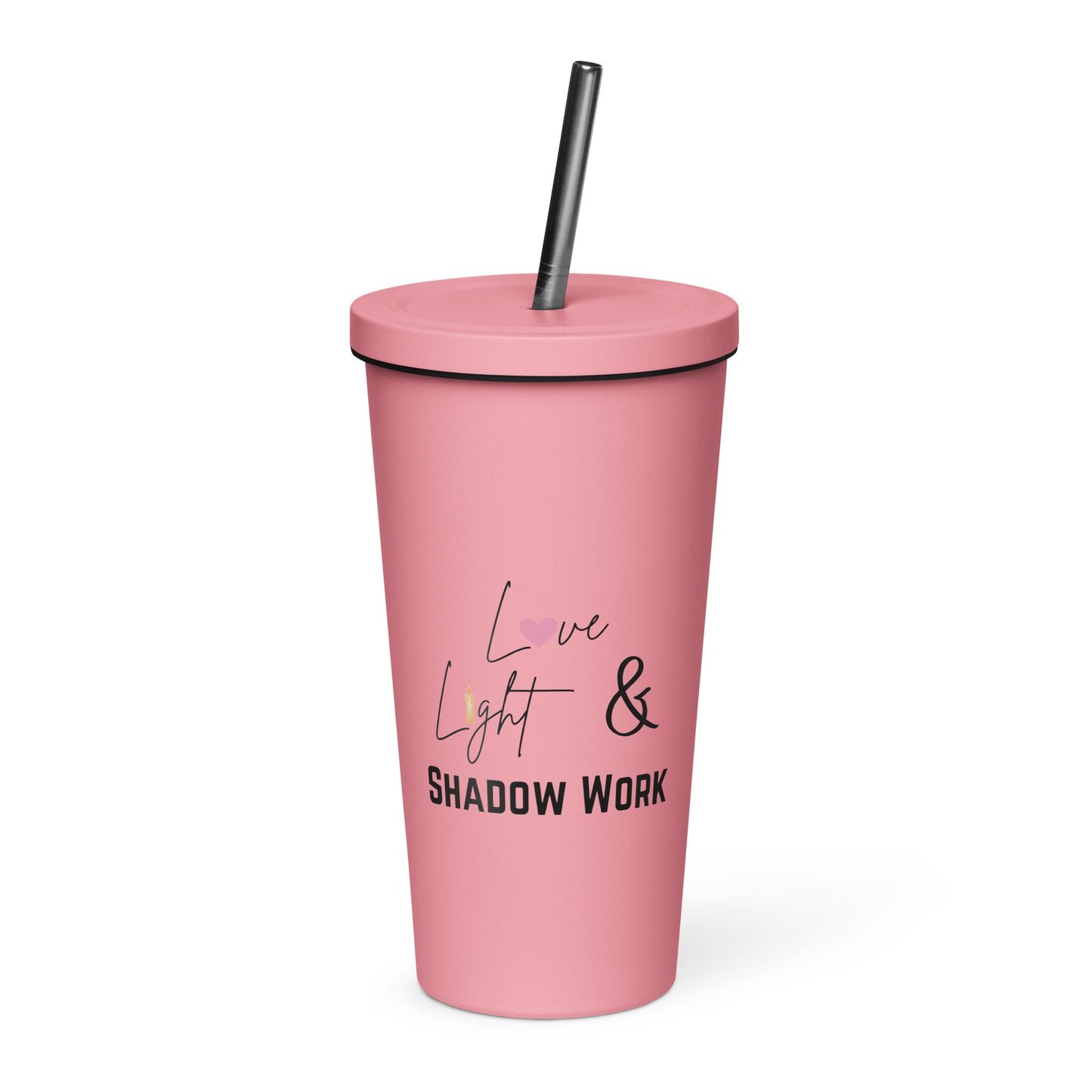 love light shadow work meditation tumbler - pink