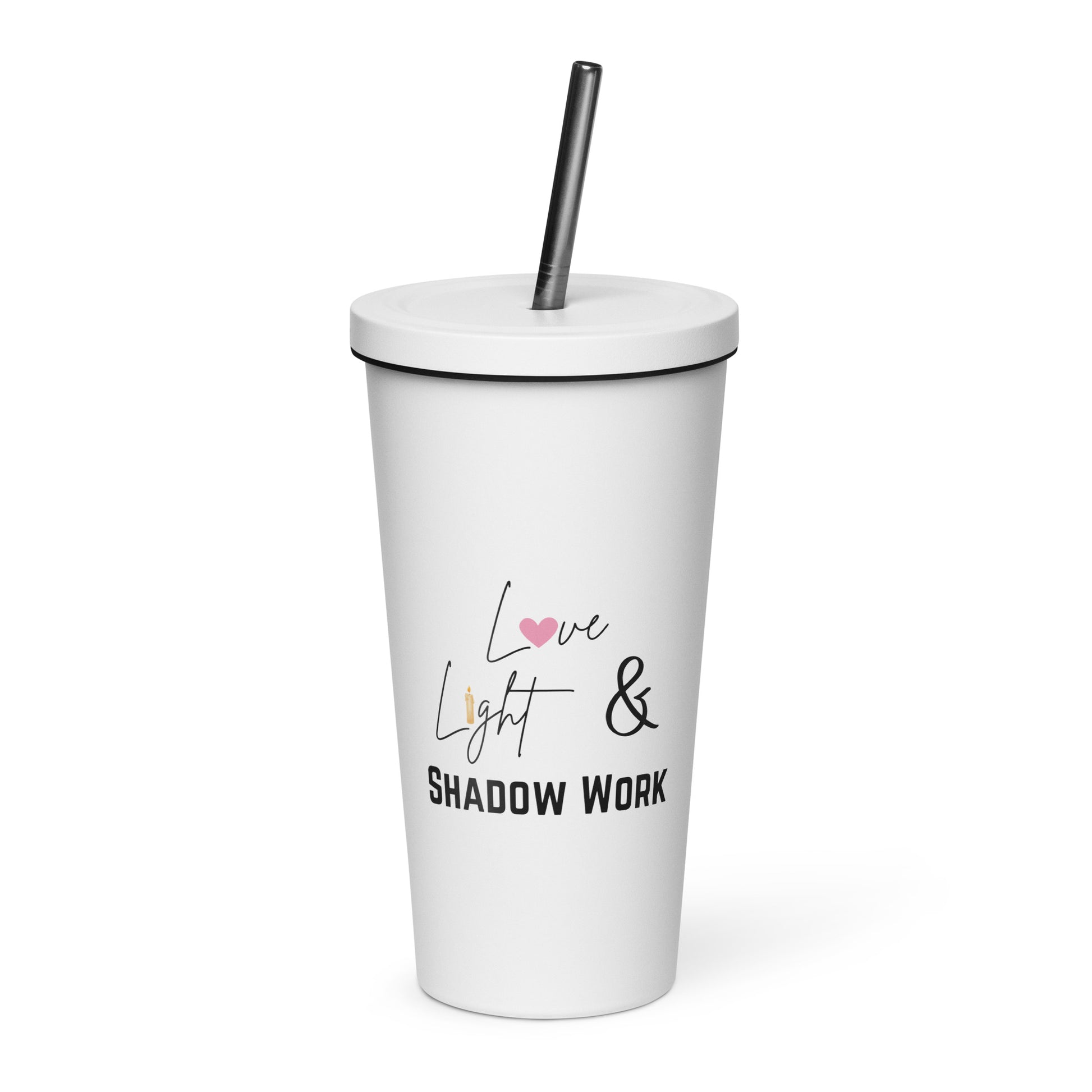 love light shadow work meditation tumbler - white