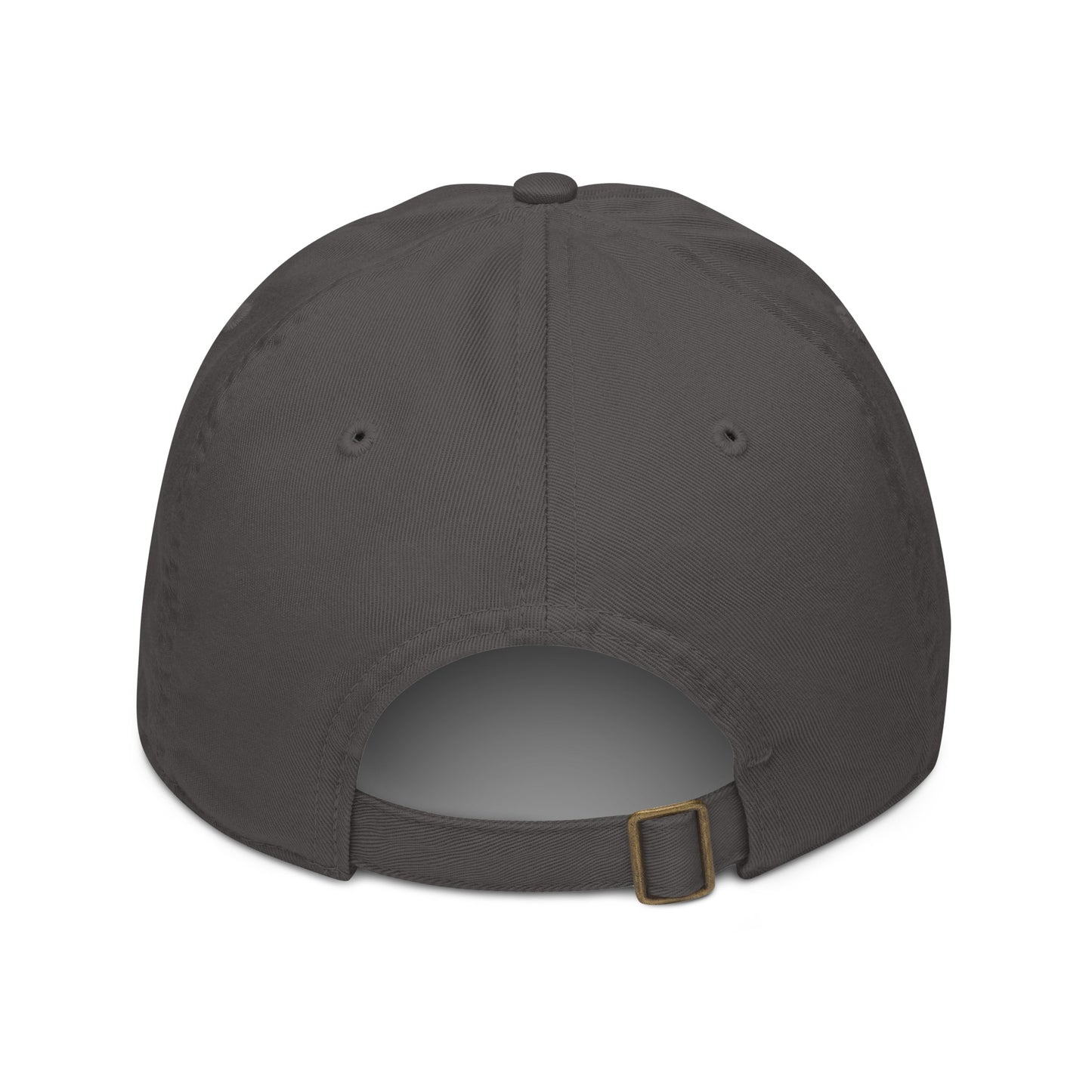 back of grey orgnic cotton cap