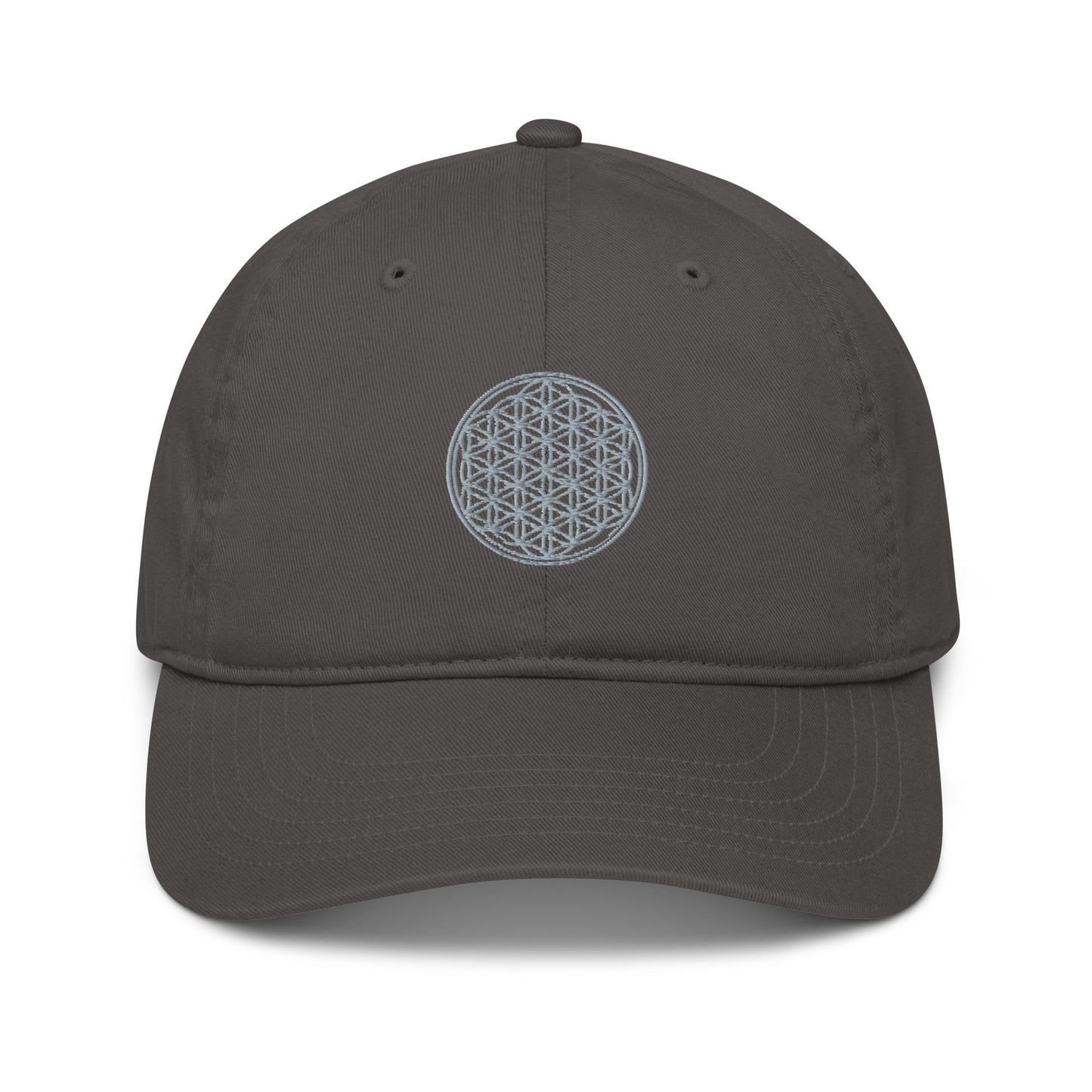 grey sacred geometry flower of life embroidered cap