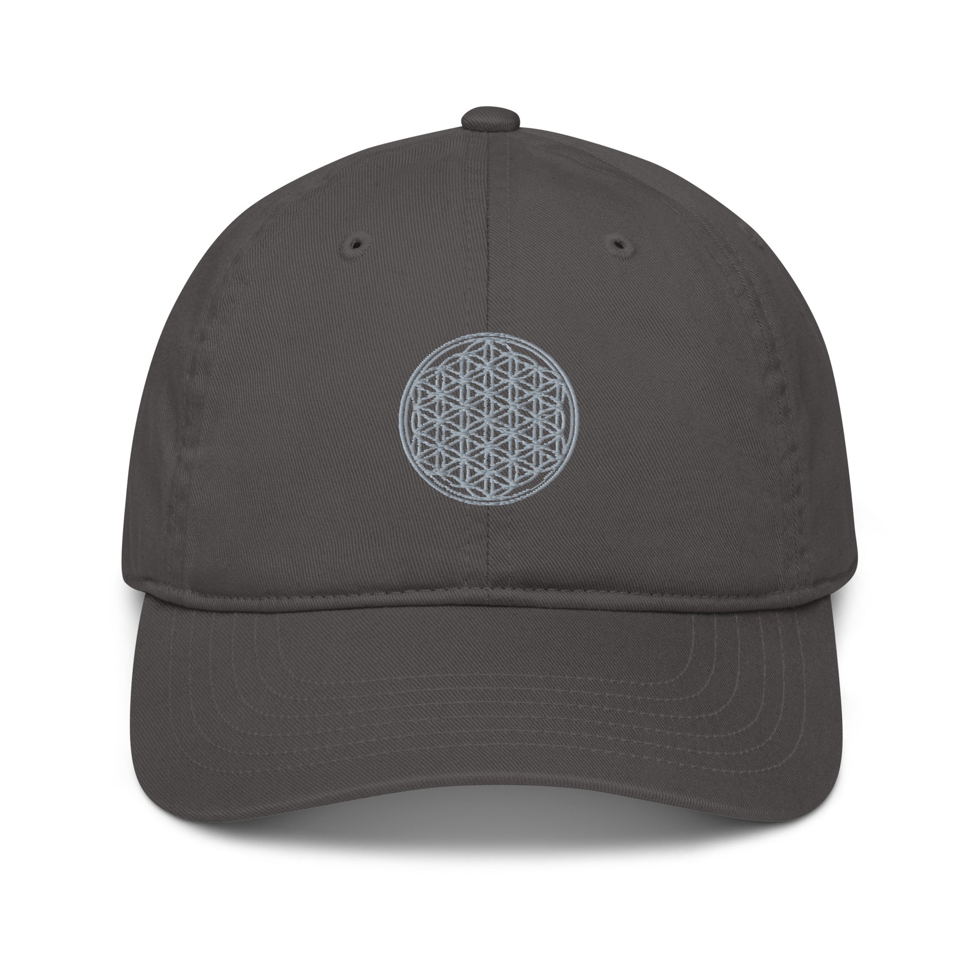 grey sacred geometry flower of life embroidered cap