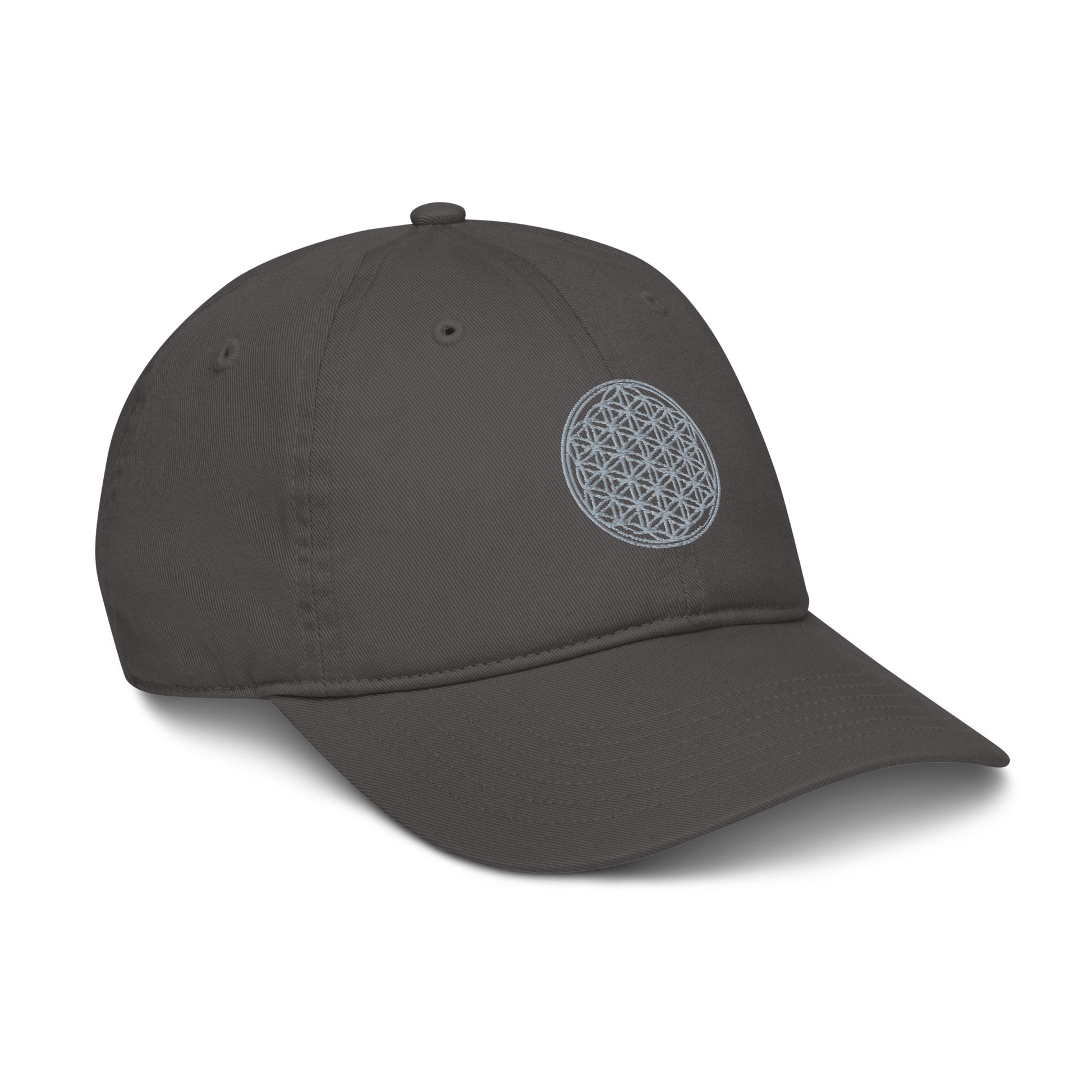 grey sacred geometry flower of life embroidered cap