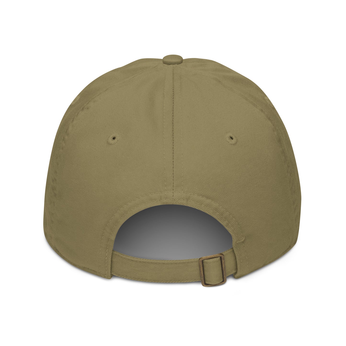 back of khaki green hat