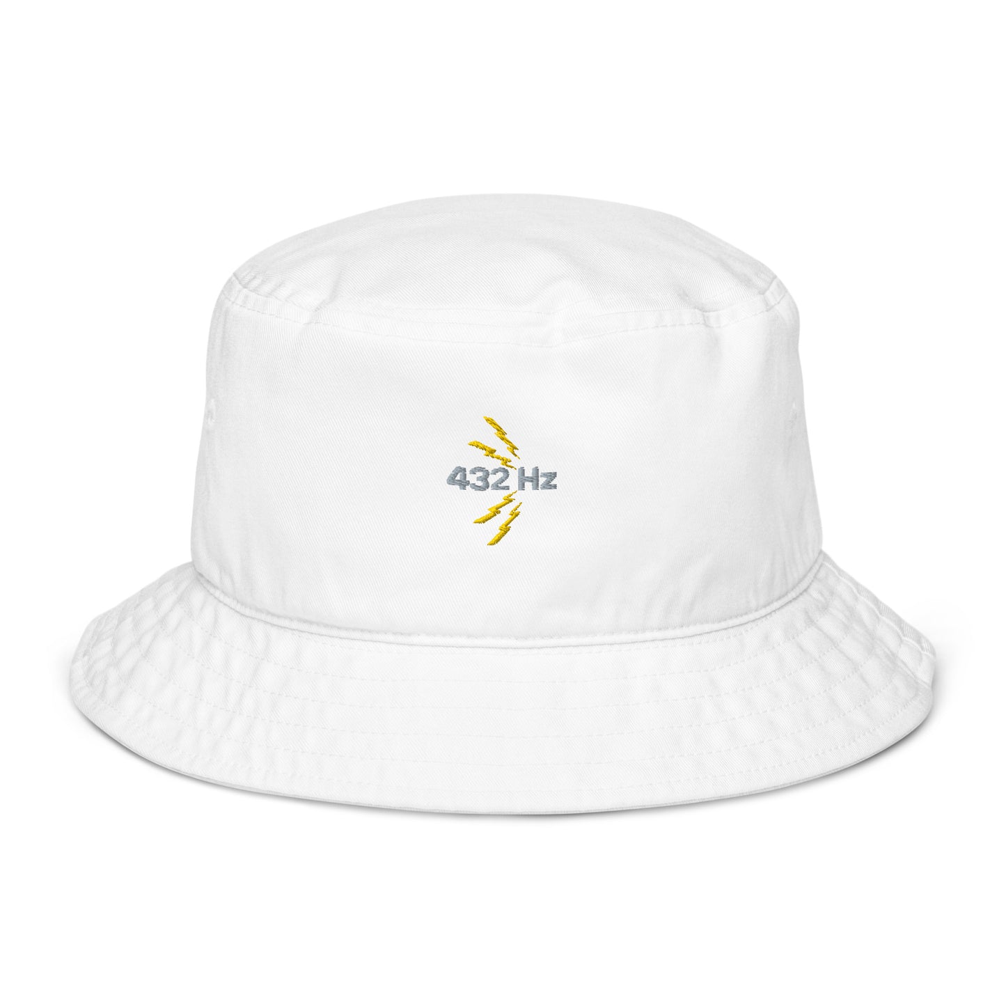 white sound healing organic cotton bucket hat