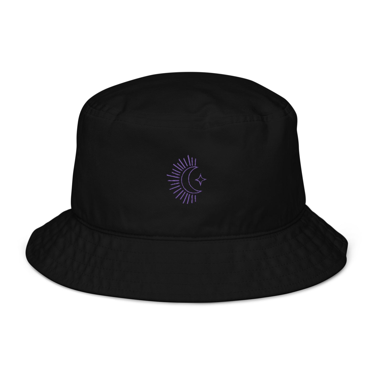 black moon embroidery bucket hat