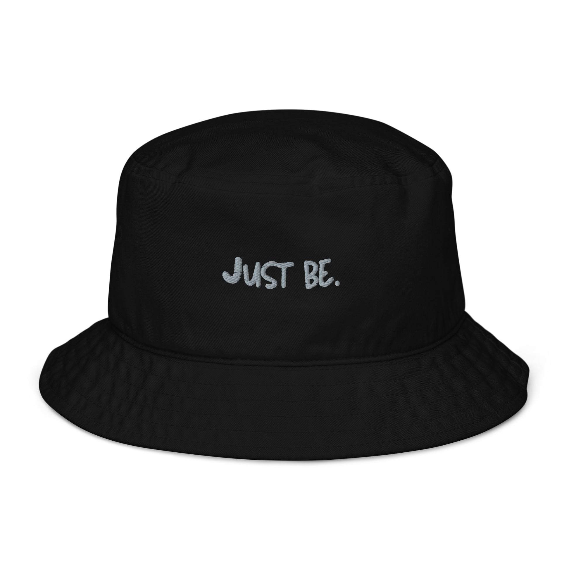 black mindful living embroidered bucket hat