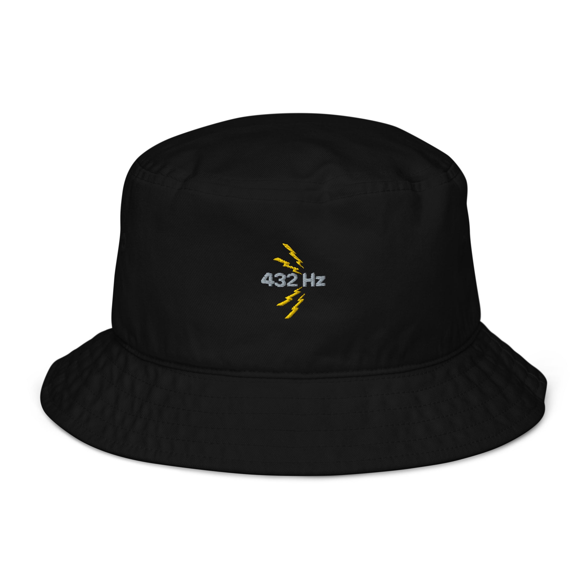 black sound healing organic cotton bucket hat