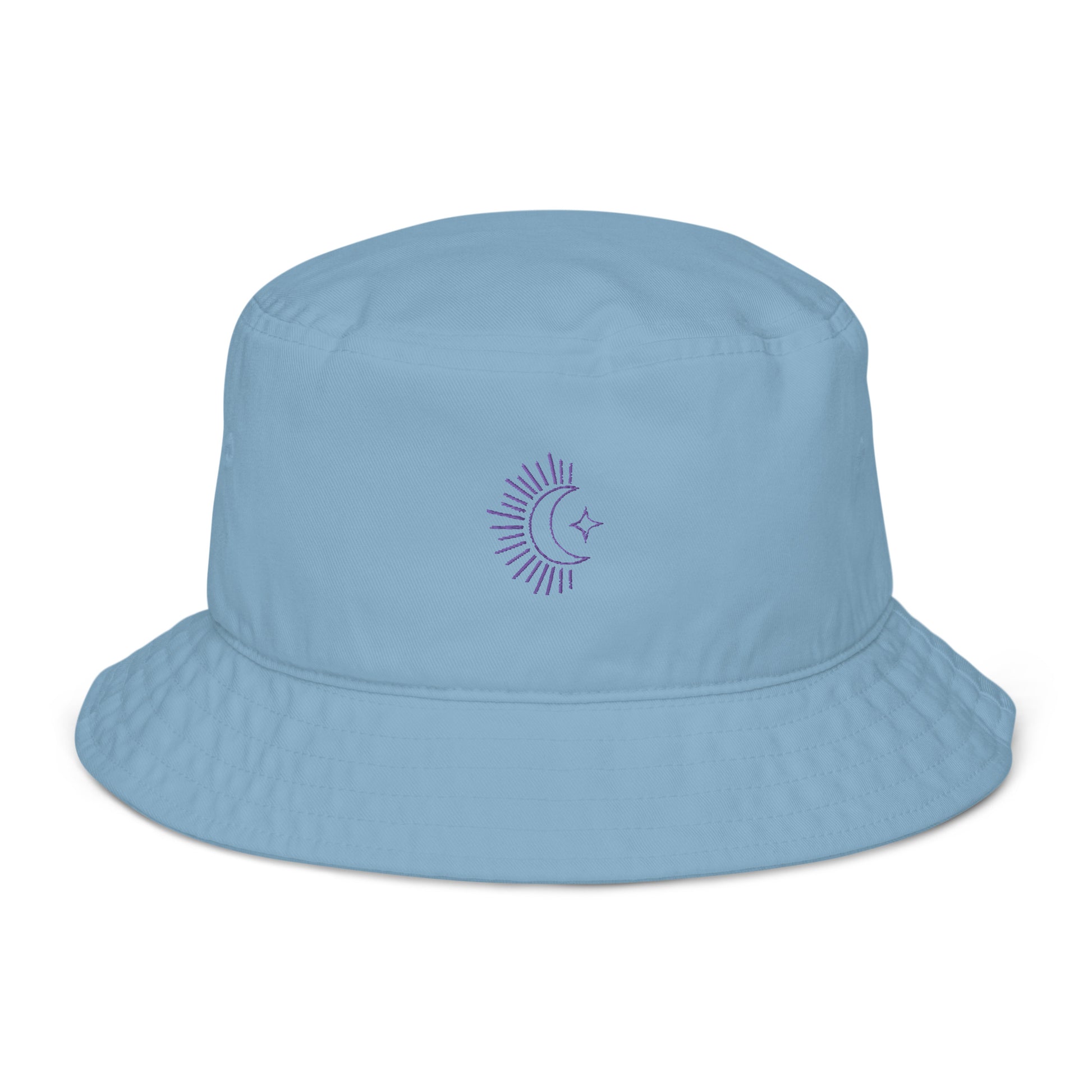 blue moon embroidery bucket hat