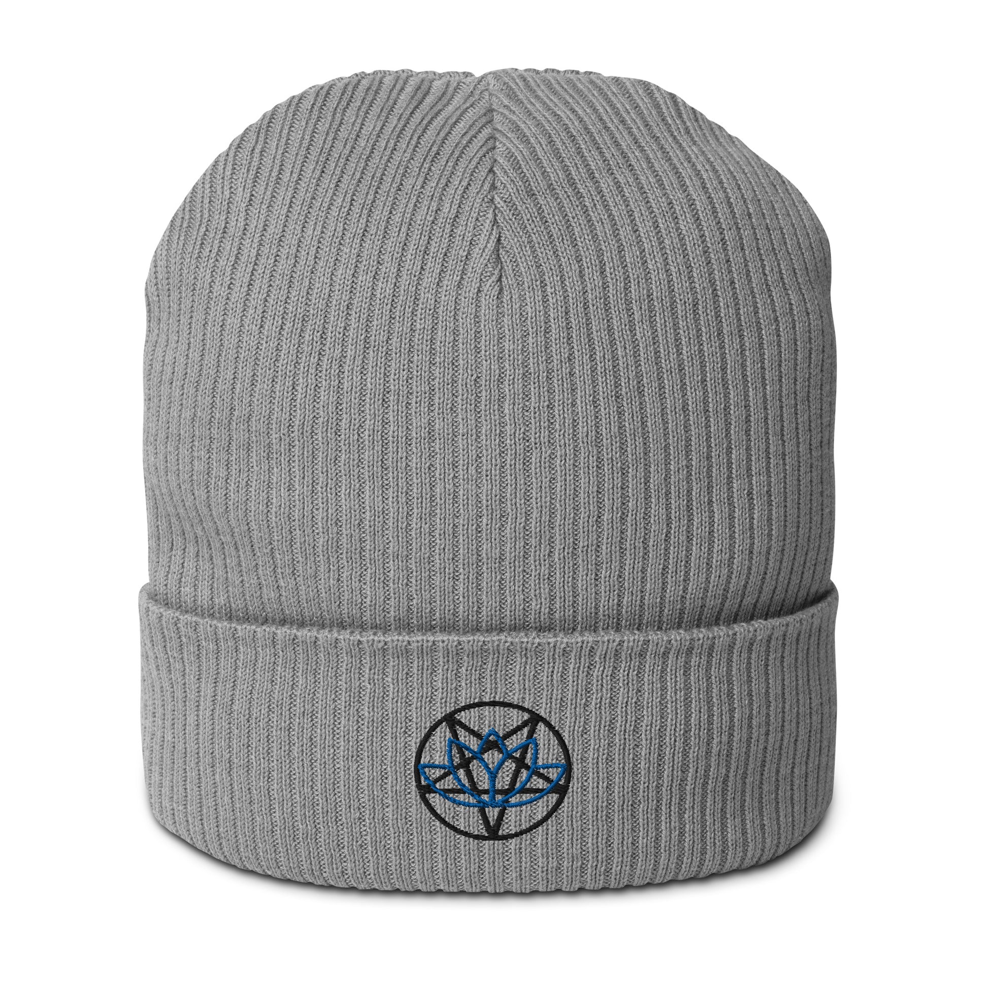 Grey Lotus Flower Pentagram Organic Cotton Beanie