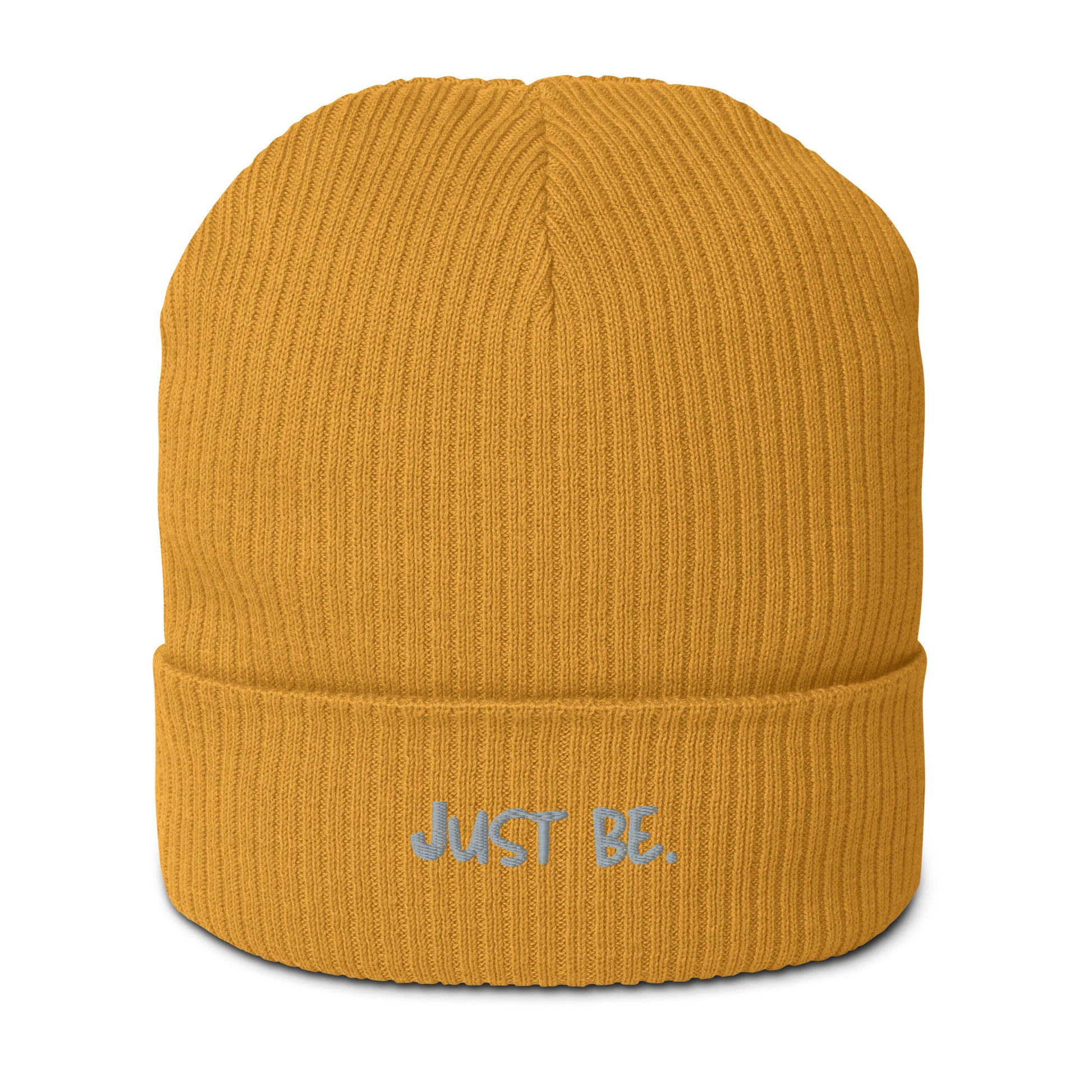 yellow Just Be mindfulness meditation beanie