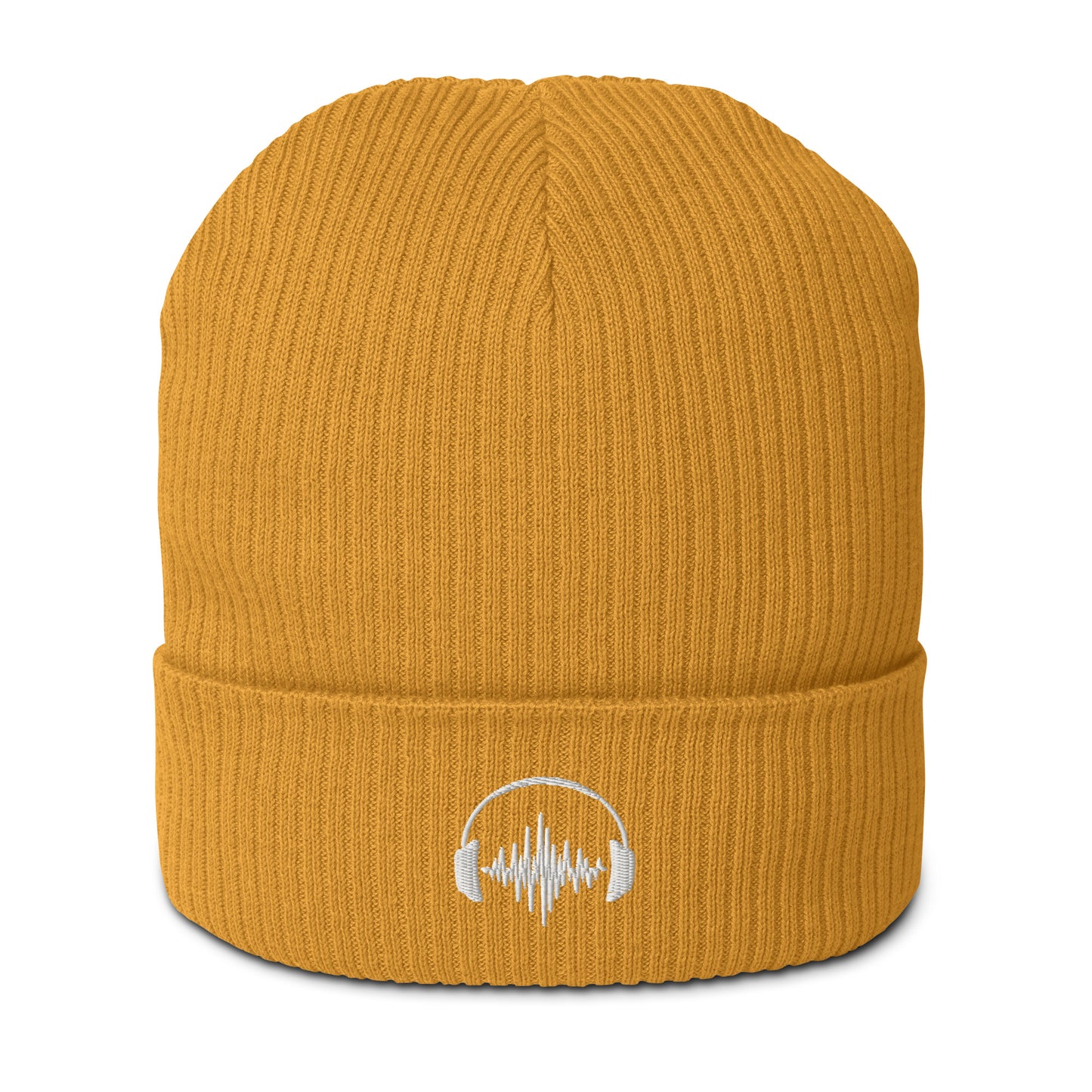 yellow headphone sound therapy embroidered beanie