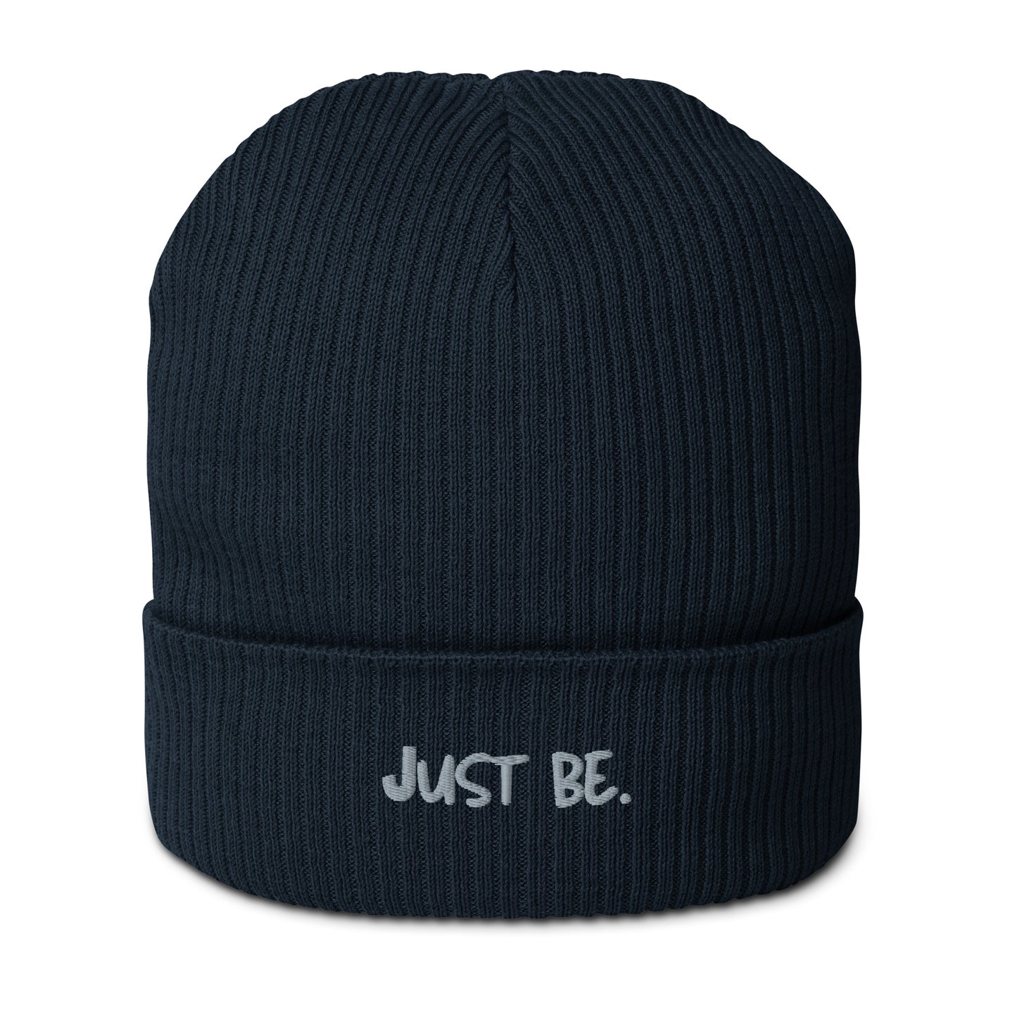 navy Just Be mindfulness meditation beanie