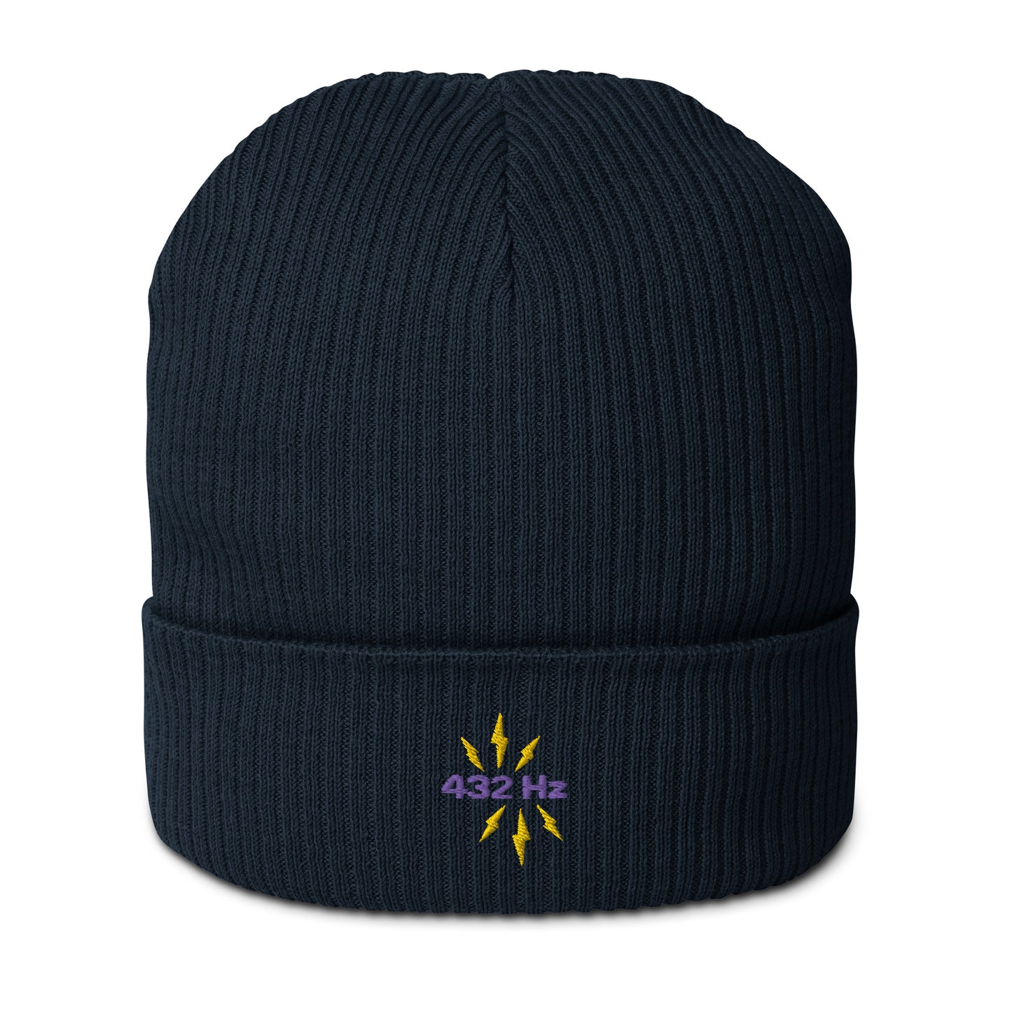 Navy embroidered 432Hz sound healing beanie