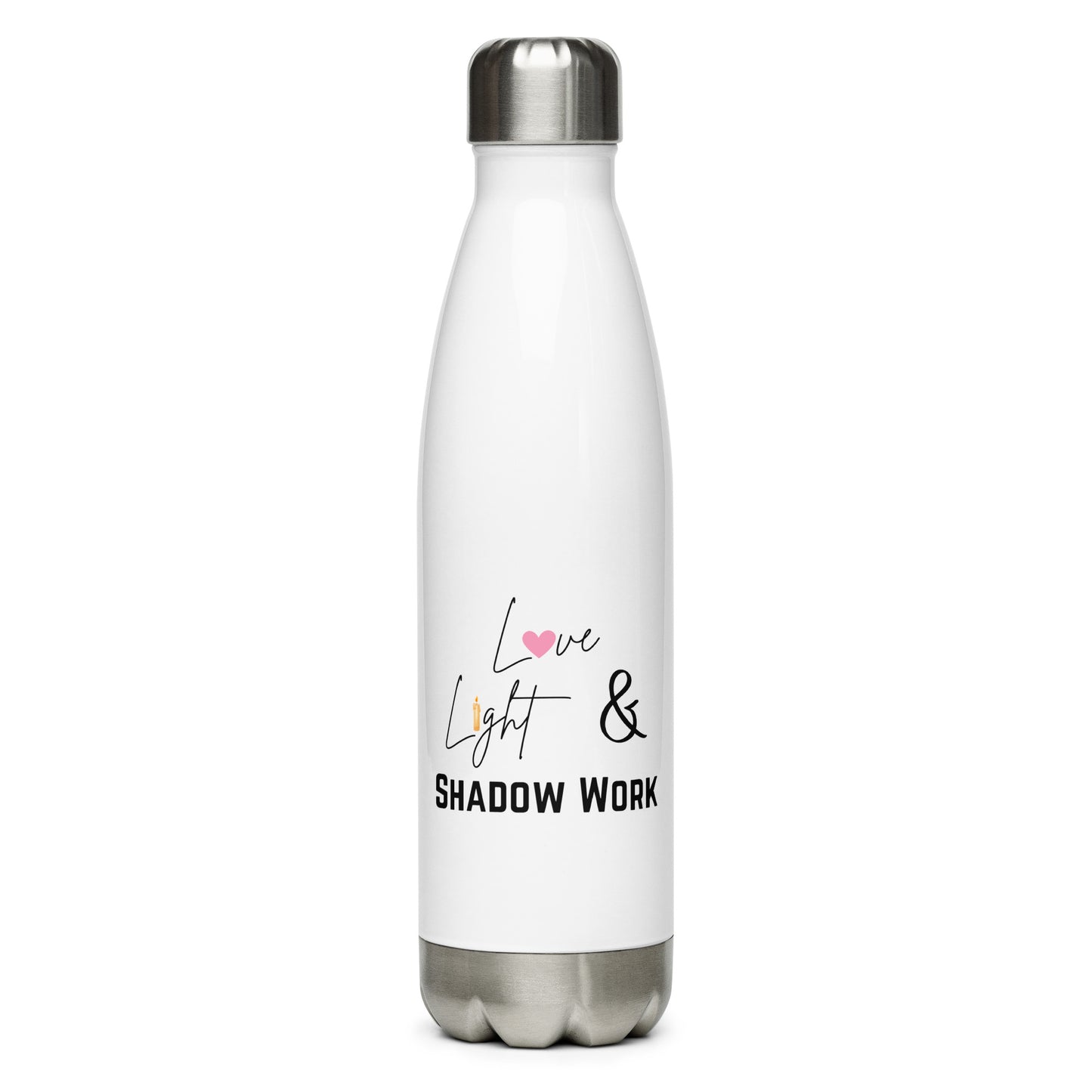 white love light shadow work water bottle