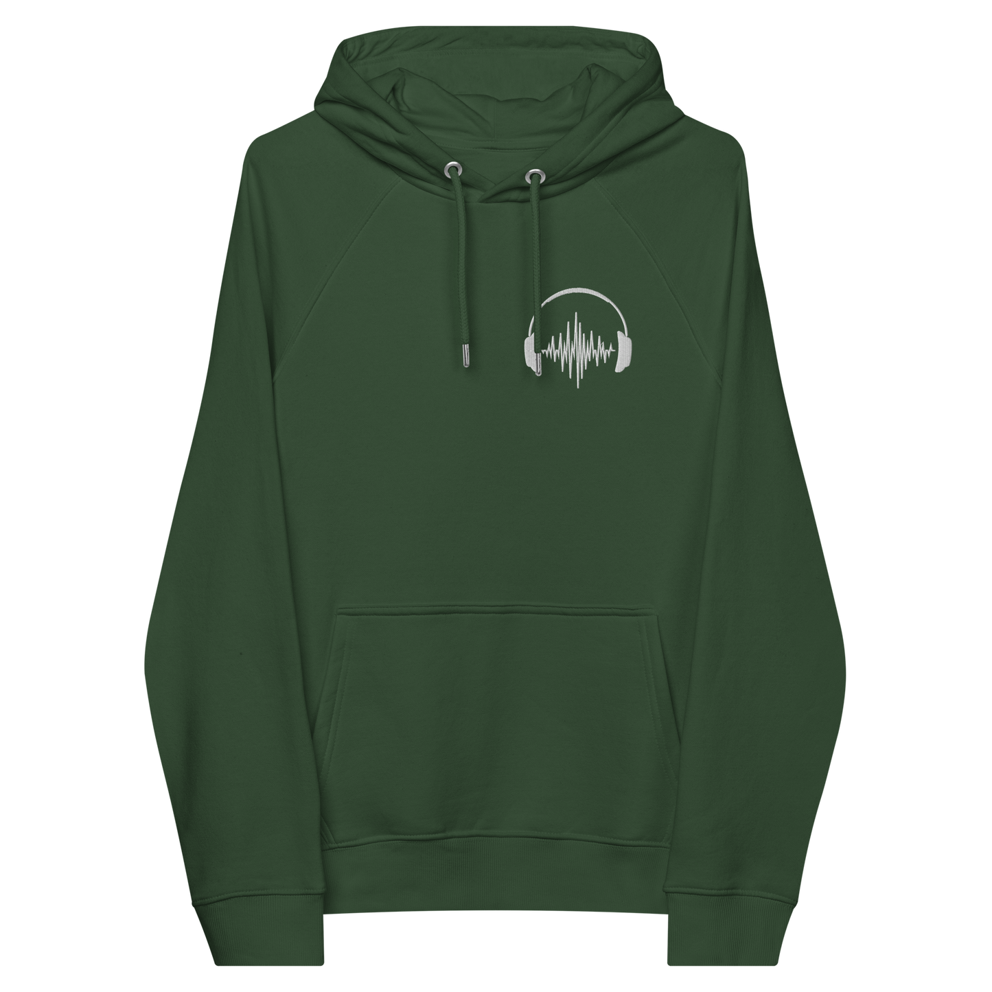 green embroidered headphones hoody